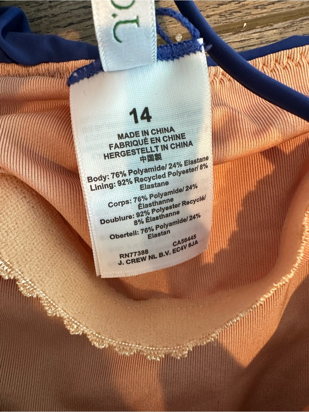 J. Crew Ruffled Rushed One Piece Bathing Suit Size 14 - Picture 5 of 6
